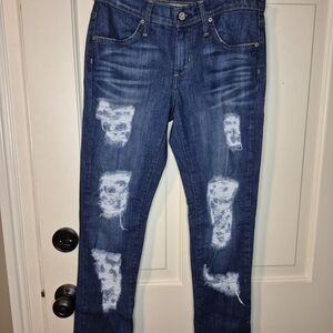 James Jeans Dark Blue Distressed Skinny Jeans